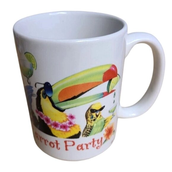 Caribbean Soul Parrot Party Tropical Birds Cocktails Ceramic Coffee Mug 8oz - Picture 1 of 14